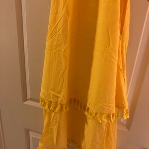 Yellow Lulu’s Off The Shoulder Pom Pom Dress